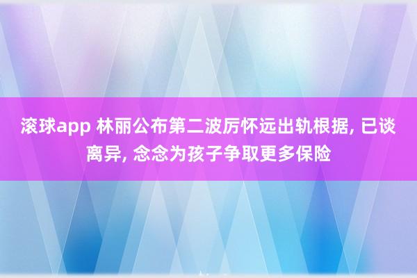 滚球app 林丽公布第二波厉怀远出轨根据， 已谈离异， 念念为孩子争取更多保险