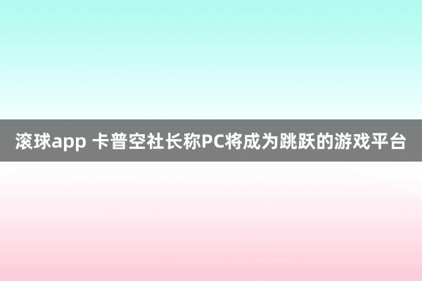 滚球app 卡普空社长称PC将成为跳跃的游戏平台