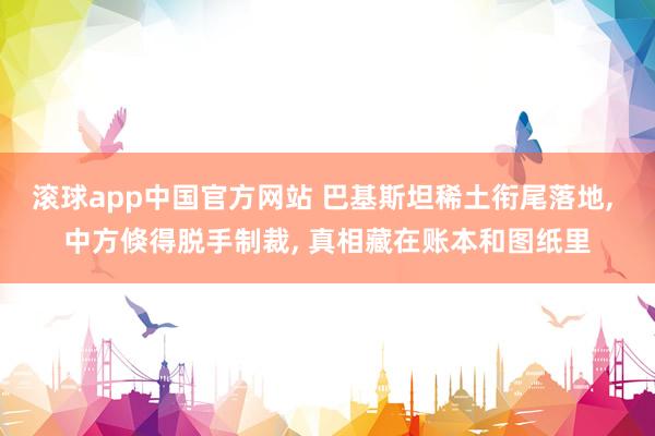 滚球app中国官方网站 巴基斯坦稀土衔尾落地， 中方倏得脱手制裁， 真相藏在账本和图纸里