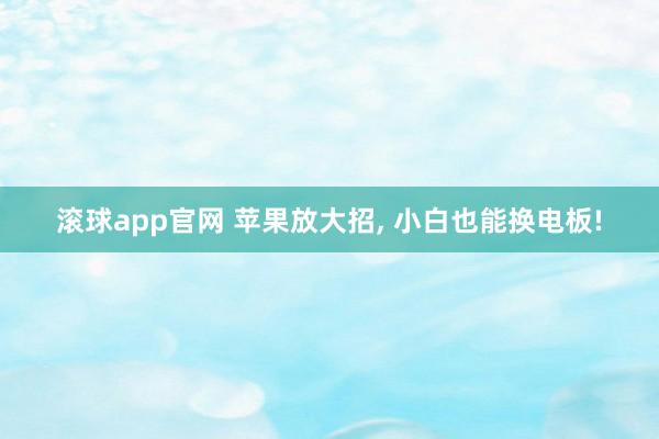 滚球app官网 苹果放大招， 小白也能换电板!