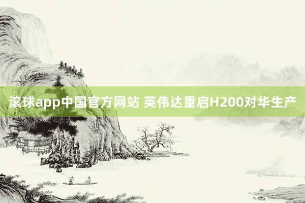 滚球app中国官方网站 英伟达重启H200对华生产