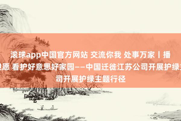 滚球app中国官方网站 交流你我 处事万家丨播撒绿色但愿 看护好意思好家园——中国迁徙江苏公司开展护绿主题行径