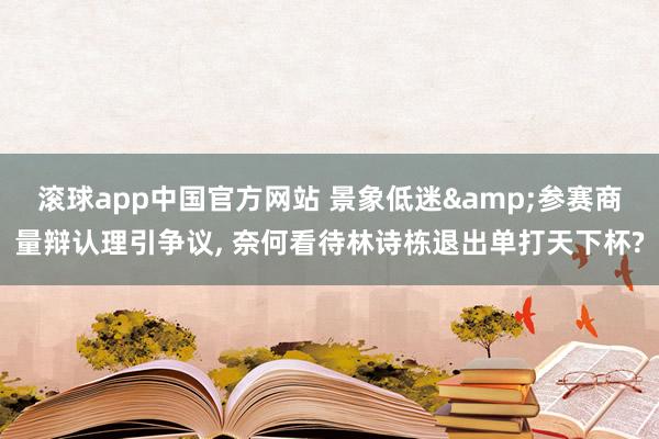 滚球app中国官方网站 景象低迷&参赛商量辩认理引争议， 奈何看待林诗栋退出单打天下杯?