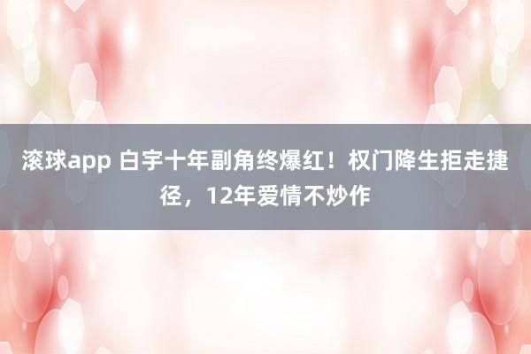 滚球app 白宇十年副角终爆红！权门降生拒走捷径，12年爱情不炒作