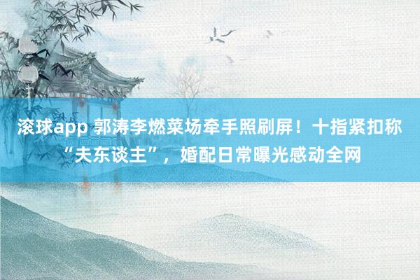 滚球app 郭涛李燃菜场牵手照刷屏！十指紧扣称“夫东谈主”，婚配日常曝光感动全网
