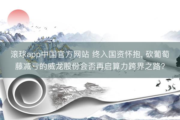 滚球app中国官方网站 终入国资怀抱， 砍葡萄藤减亏的威龙股份会否再启算力跨界之路?