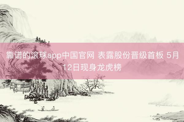 靠谱的滚球app中国官网 表露股份晋级首板 5月12日现身龙虎榜