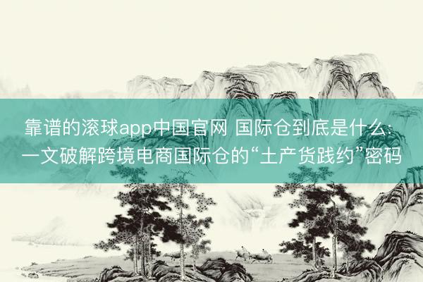 靠谱的滚球app中国官网 国际仓到底是什么: 一文破解跨境电商国际仓的“土产货践约”密码