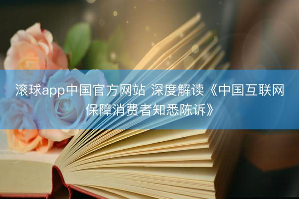 滚球app中国官方网站 深度解读《中国互联网保障消费者知悉陈诉》