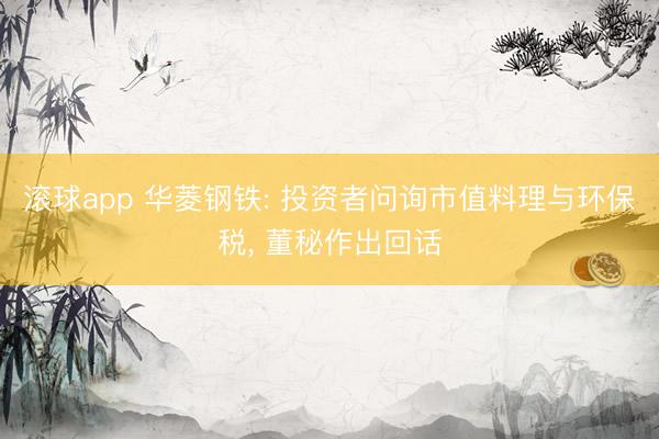 滚球app 华菱钢铁: 投资者问询市值料理与环保税， 董秘作出回话