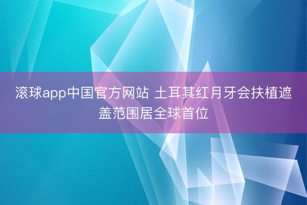 滚球app中国官方网站 土耳其红月牙会扶植遮盖范围居全球首位