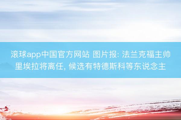 滚球app中国官方网站 图片报: 法兰克福主帅里埃拉将离任, 候选有特德斯科等东说念主