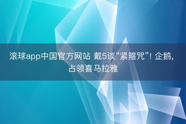 滚球app中国官方网站 戴5谈“紧箍咒”! 企鹅， 占领喜马拉雅