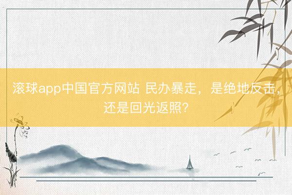 滚球app中国官方网站 民办暴走，是绝地反击，还是回光返照？